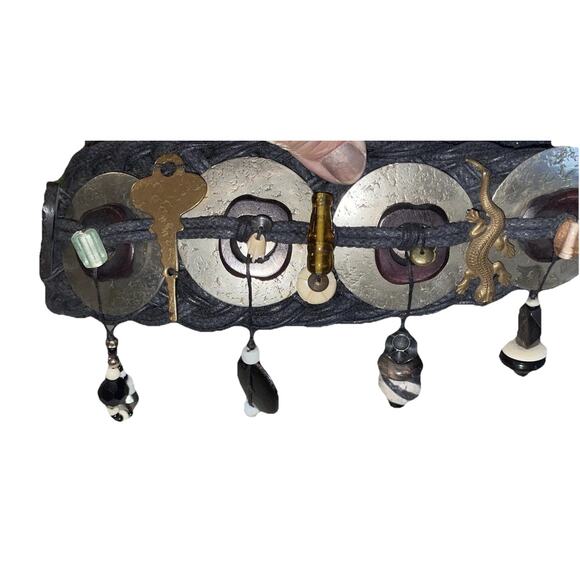 Vintage OOAK Marjorie Baer San Fran Artisan Woven Boho Mixed Metal Beaded Belt main image 5